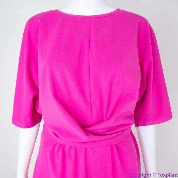 NEW Eloquii Pink Cross Front Flutter‎ Sleeve Dress, size 18 - Picture 5 of 15